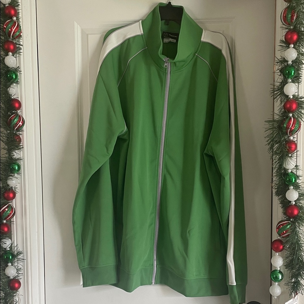 Green and White Track Jacket